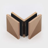 Frameless shower glass BRACKET SQUARE GLASS TO GLASS 90 Degrees - Rose Gold / Copper